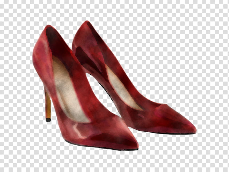 footwear high heels red court shoe basic pump, Maroon, Velvet, Leather, Satin transparent background PNG clipart