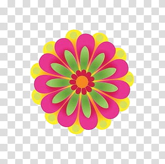 Summer , pink, green, yellow, and red petaled flower transparent background PNG clipart