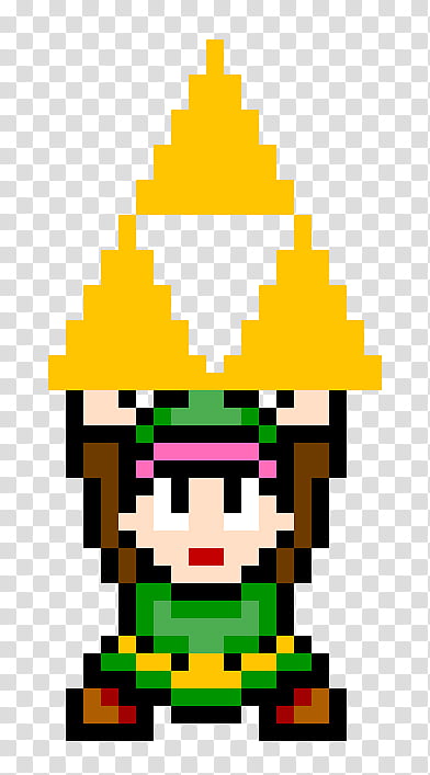 ALttP Link holding Triforce sprite, green video game character transparent background PNG clipart