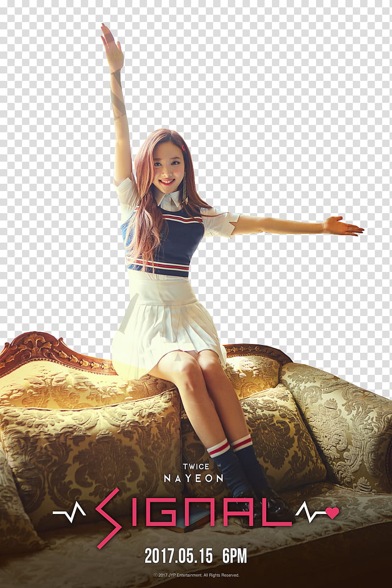 TWICE SIGNAL , Twice Nayeon raising her hands transparent background PNG clipart