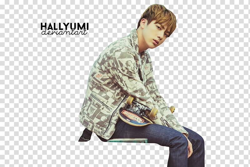 BTS HYYH pt , man in blue pants sitting transparent background PNG clipart