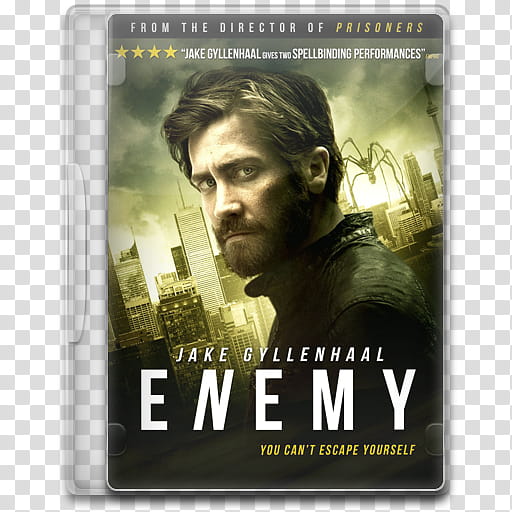 Movie Icon , Enemy, Jake Gyllenhaal Enemy DVD case transparent background PNG clipart