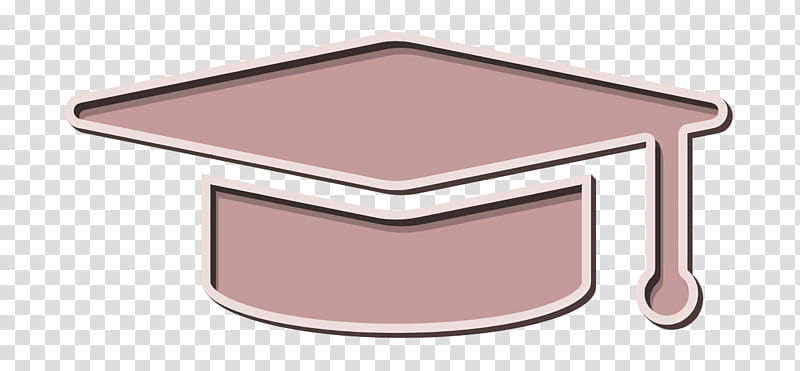University icon Study icon fashion icon, Mortarboard Icon, Pink, Brown, Material Property, Peach transparent background PNG clipart