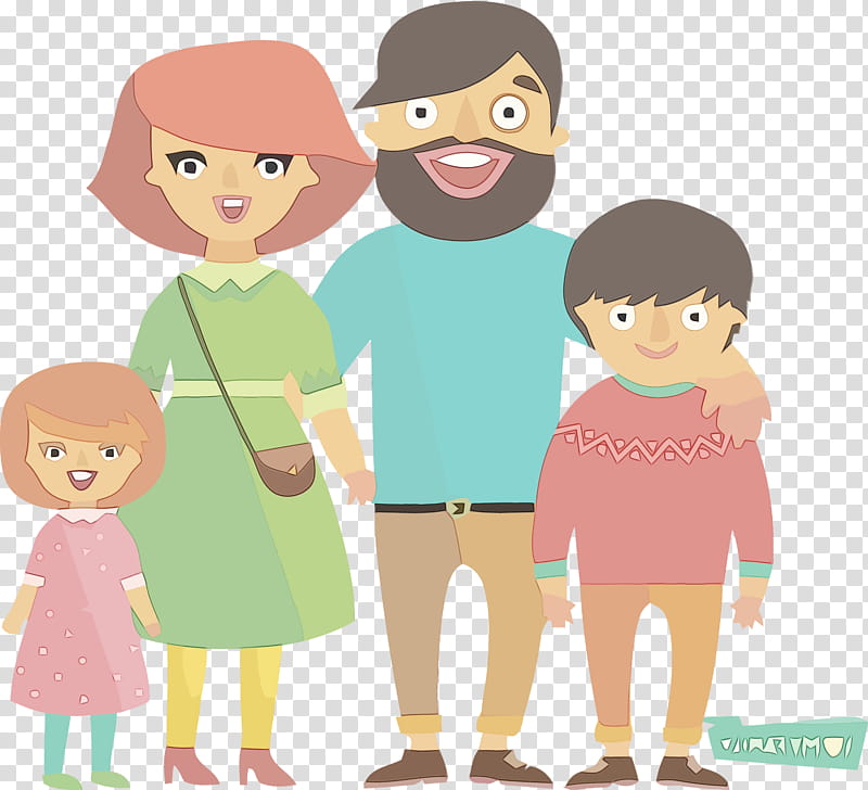 cartoon people child sharing gesture, Family Day, Happy Family Day, International Family Day, Watercolor, Paint, Wet Ink, Cartoon transparent background PNG clipart