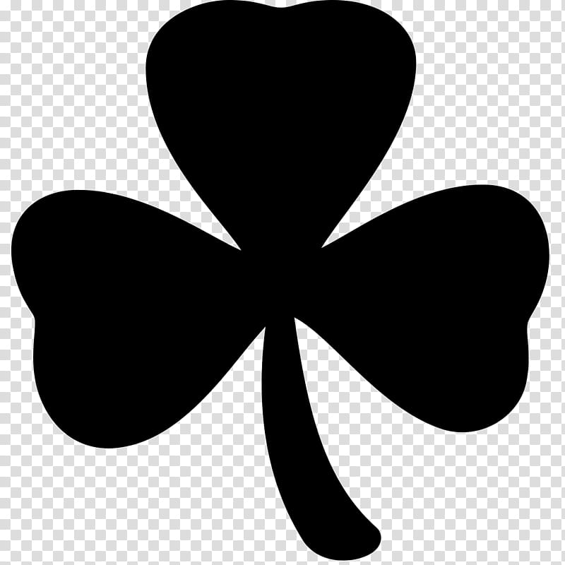 Black Day Symbol, Fourleaf Clover, Shamrock, Black Clover, Saint Patricks Day, Blackandwhite, Plant, Logo transparent background PNG clipart
