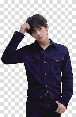 Jin, man wearing blue jacket, png