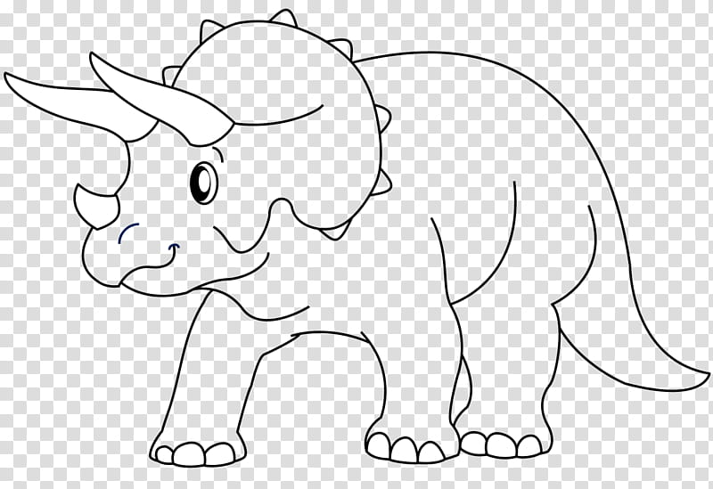 Another Triceratops Line Art, dinosaur sketch transparent background PNG clipart