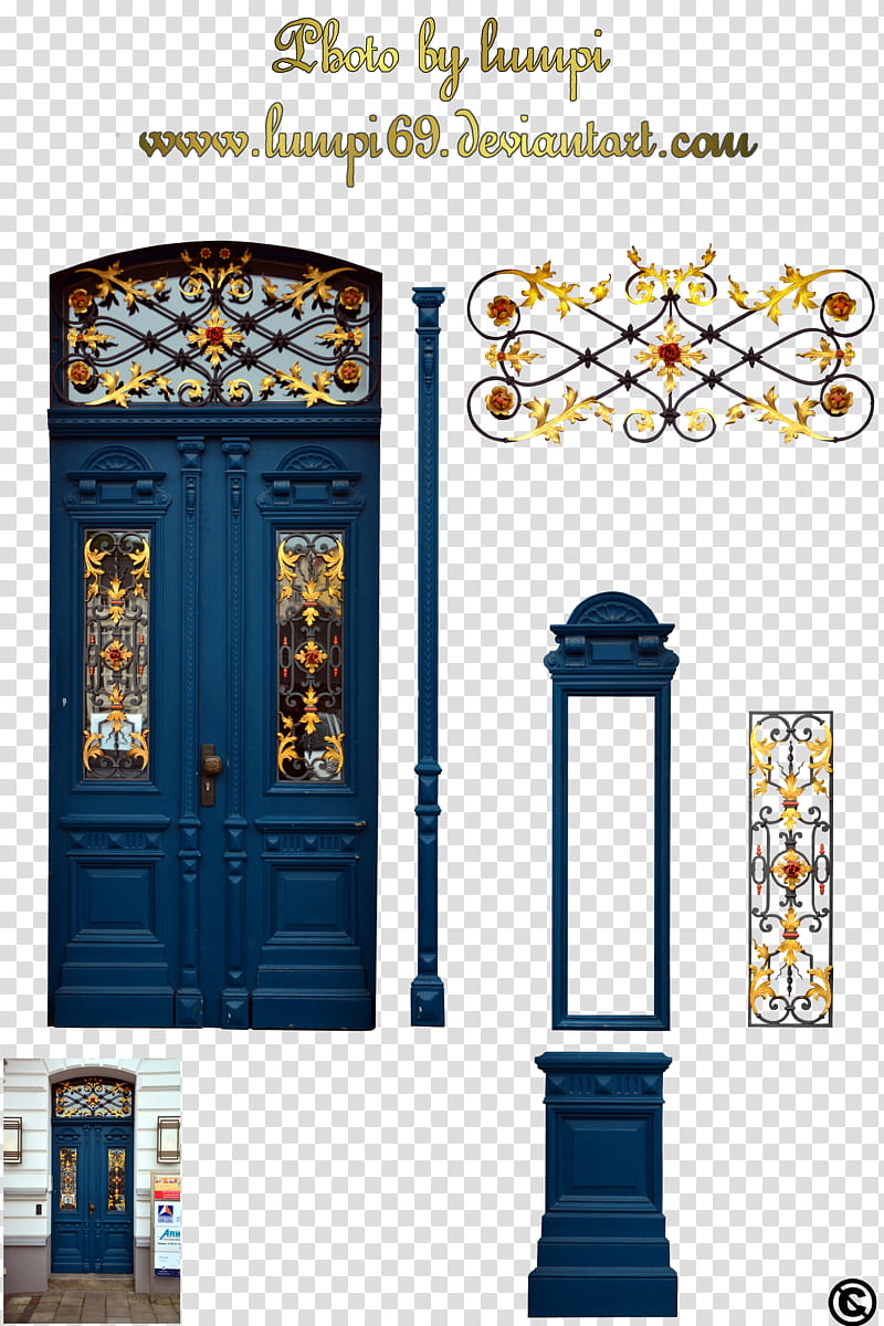 Art Nouveau Door , blue wooden door transparent background PNG clipart