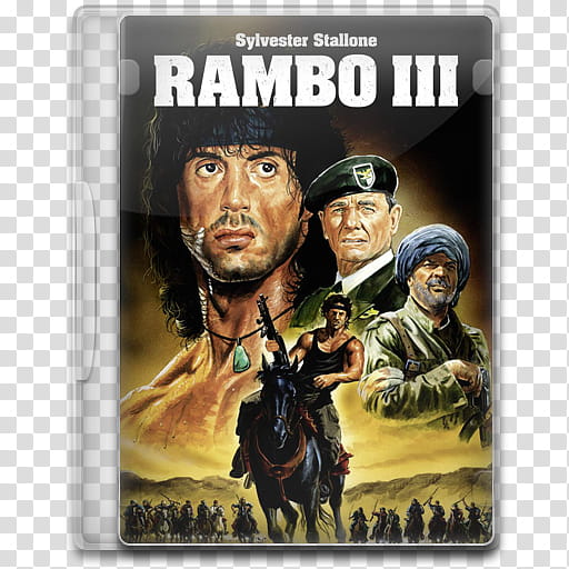 Movie Icon Mega , Rambo III, Sylvester Stallone Rambo III folider icon transparent background PNG clipart