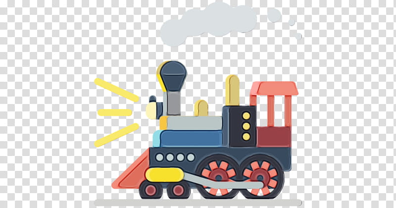 locomotive transport train vehicle, Watercolor, Paint, Wet Ink, Cartoon, Rolling transparent background PNG clipart