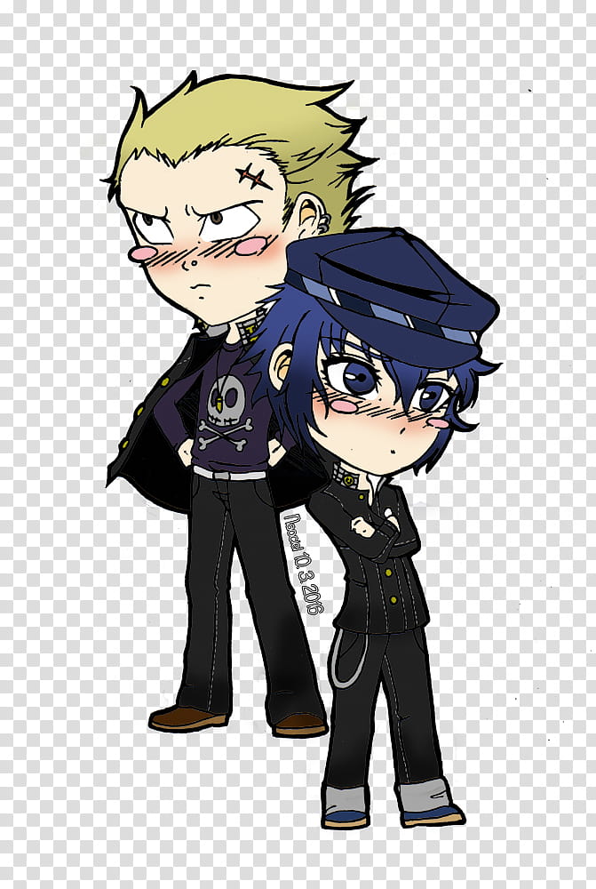 Kanji and Naoto Chibi Persona , Kanji and Naoto chibi anime characters transparent background PNG clipart