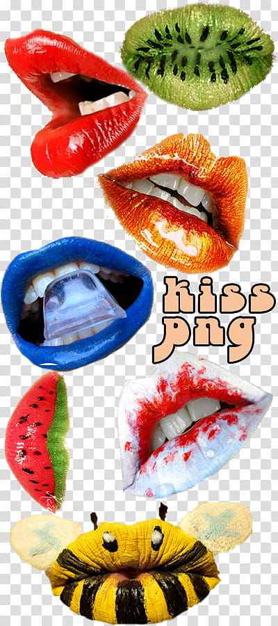 Kiss, assorted-color lips transparent background PNG clipart