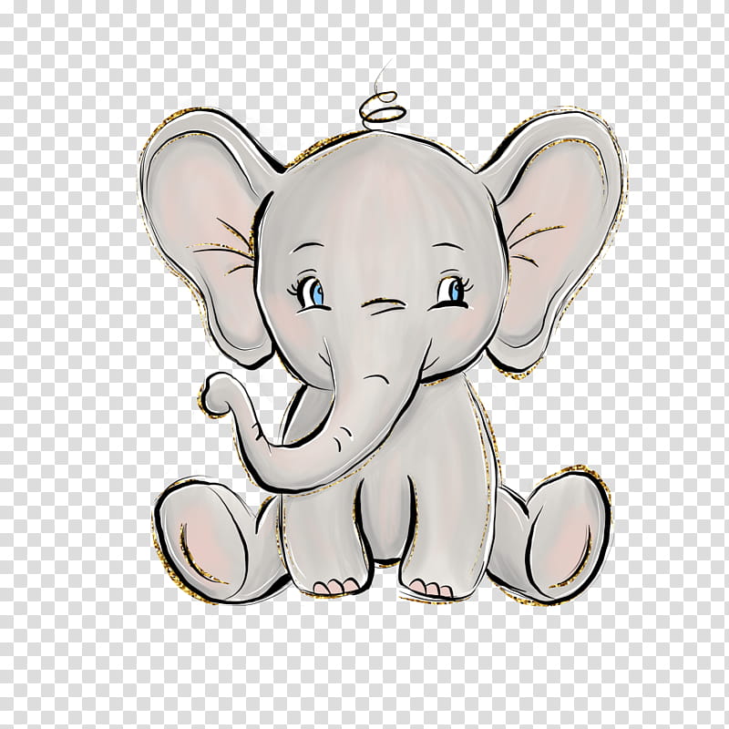 Baby Elephant Cuteness Drawing Watercolor Painting Infant