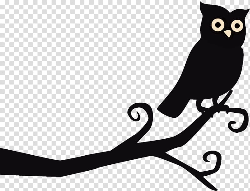 halloween owl clip art black and white