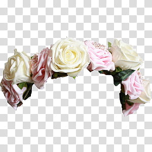 Flower Crowns, white and pink roses illustration transparent background PNG clipart