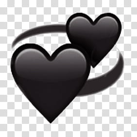 Emojis Editados, two black hearts illustration transparent background