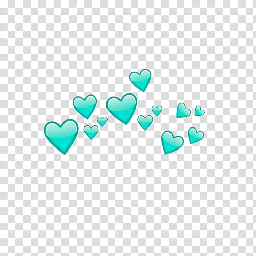 coronas de corazones heart crowns O, cyan heart illustration transparent background PNG clipart