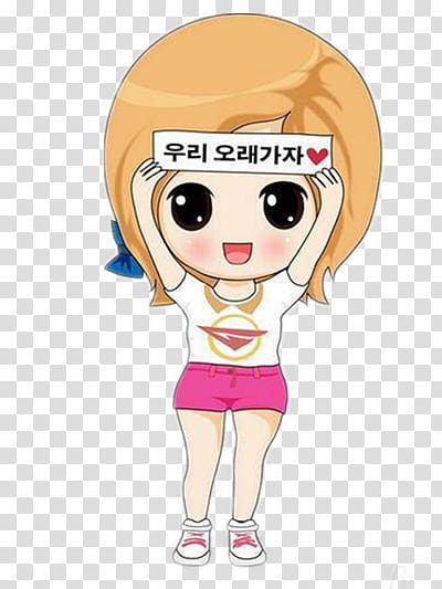 SNSD Chibi Tour , girl holding banner transparent background PNG clipart