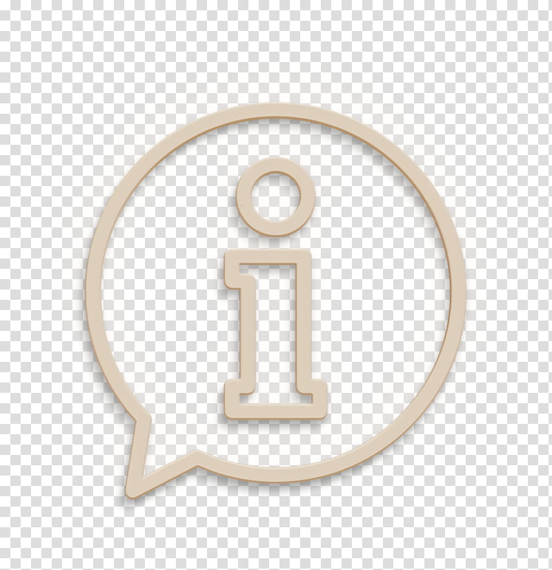 Customer Service icon Information icon Info icon, Symbol, Circle, Number, Beige, Metal, Brass transparent background PNG clipart