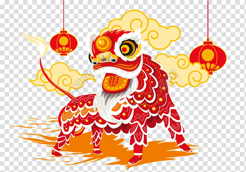 Chinese New Year Lion Dance, Dragon Dance, Chinese Dragon, Festival, Chinese Guardian Lions, Ornament transparent background PNG clipart
