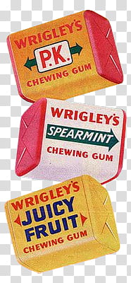 , three Wrigley's chewing gum transparent background PNG clipart