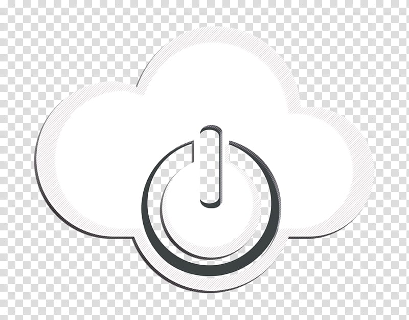 cloud icon cloud computing icon off icon, Off On Icon, Power Icon, Power Button Icon, Text, Symbol, Line, Blackandwhite, Circle, Logo transparent background PNG clipart