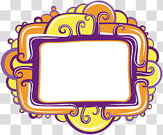 More Cute, yellow, orange, and purple frame transparent background PNG clipart