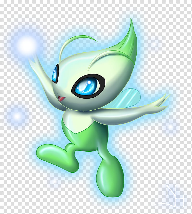 Celebi, white and pink animated character illustration transparent background PNG clipart