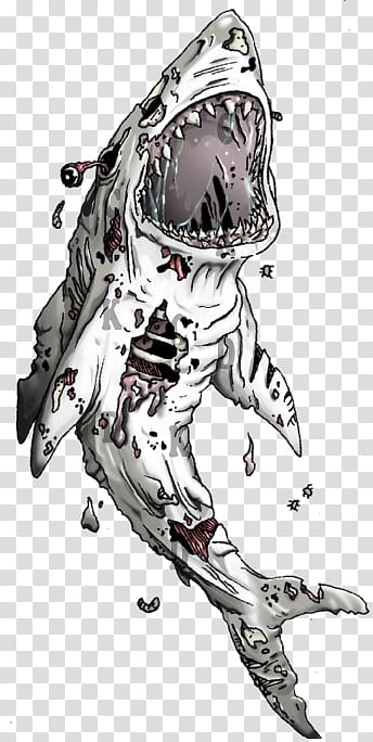 Zombie Shark Tattoo transparent background PNG clipart