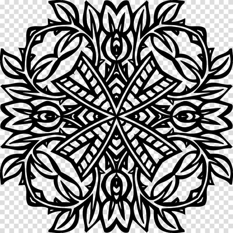 Flower Line Art, Floral Design, Floral Ornament, Celtic Knot, Visual Arts, Symmetry, Leaf, Blackandwhite transparent background PNG clipart