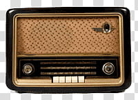 , vintage black and brown transistor radio transparent background PNG clipart