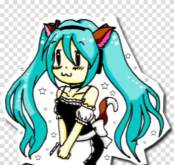 Hatsune Miku, Neko Maid, green haired woman character transparent background PNG clipart