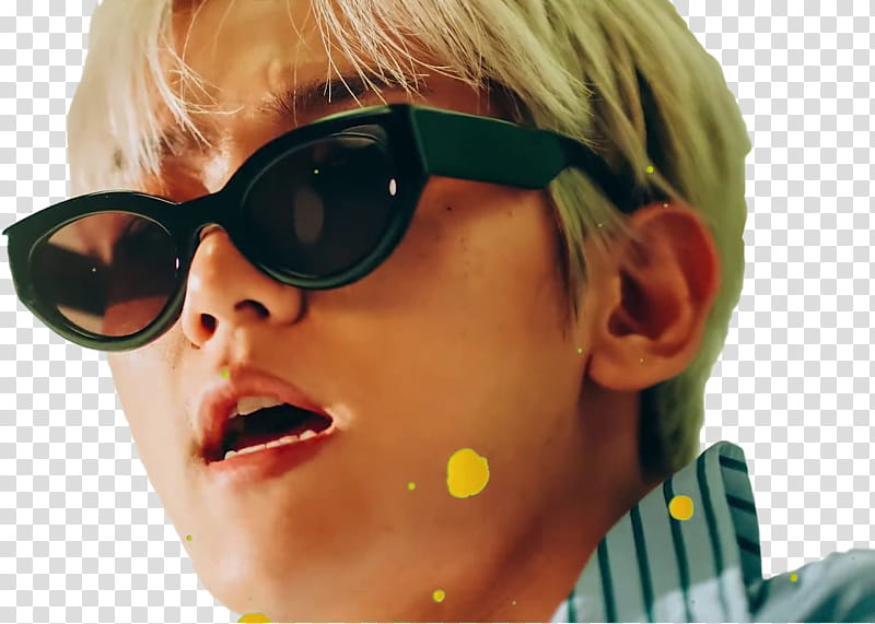 EXO CBX Blooming Day MV, man wearing sunglasses with frames transparent background PNG clipart