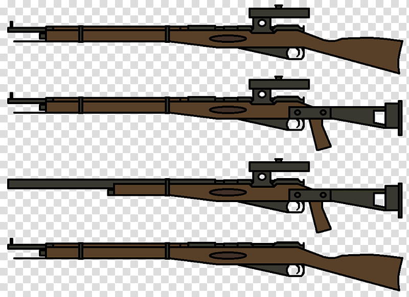 two black and brown hunting rifles transparent background PNG clipart