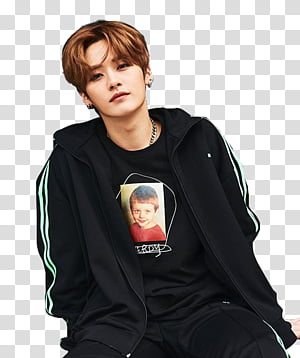 Stray Kids 10 STAR, male wearing black jacket transparent background PNG clipart thumbnail