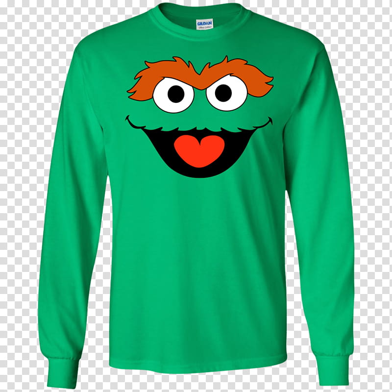 Tshirt Green, Oscar The Grouch, Hoodie, SweatShirt, Sleeve, Clothing, Top, Sweater transparent background PNG clipart