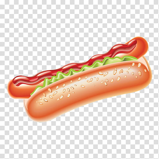 , sausage in bun illustration transparent background PNG clipart