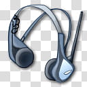 brushed macosx theme, blue and grey headset icon transparent background PNG clipart