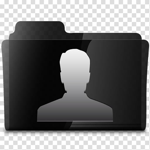 Black Glassy Set, black profile folder icon transparent background PNG clipart