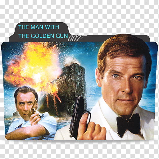James Bond movies Roger Moore Folder Icon,  The man with the golden gun transparent background PNG clipart