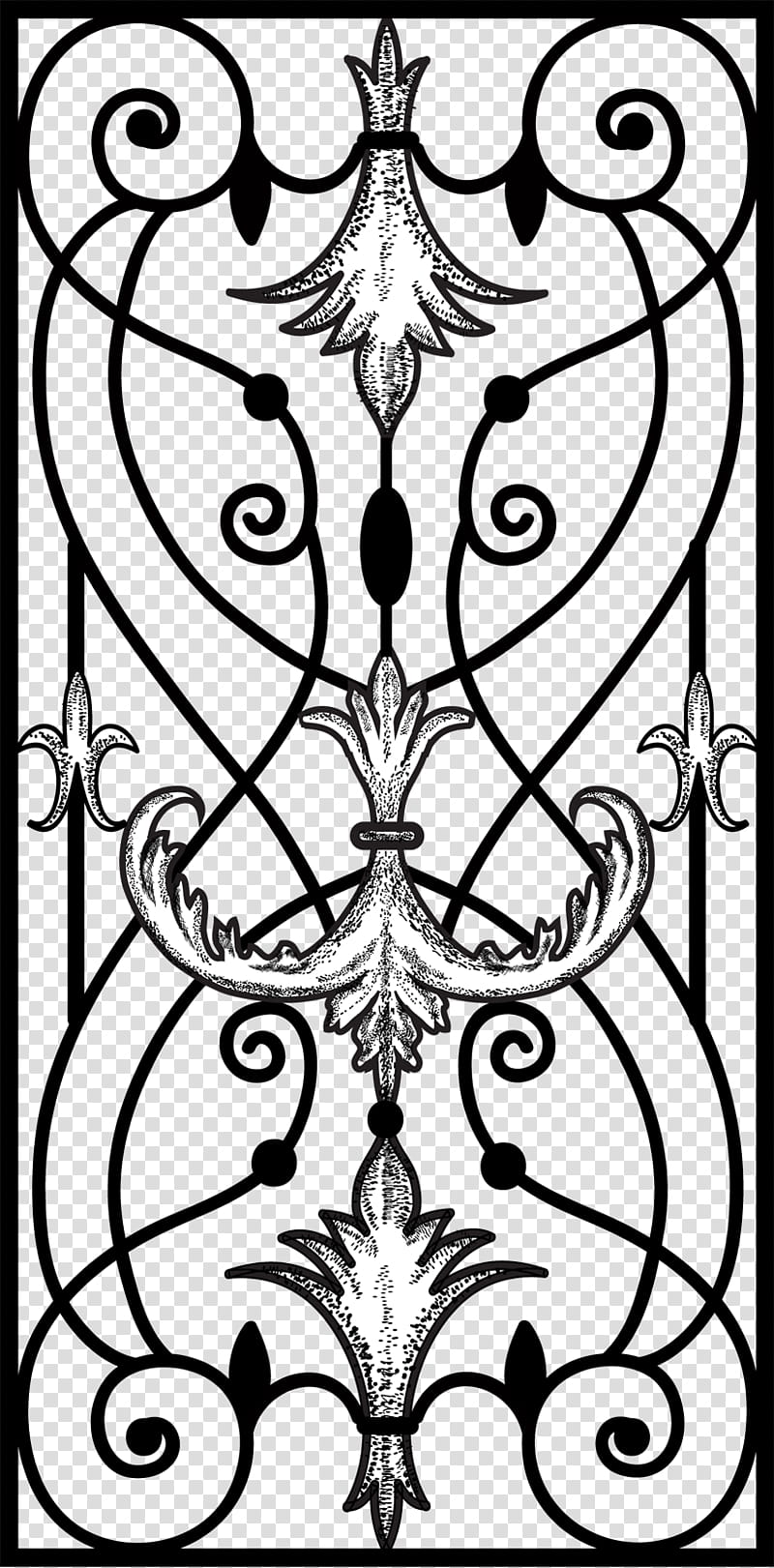 Castle Window, black and white grille wall decor transparent background PNG clipart