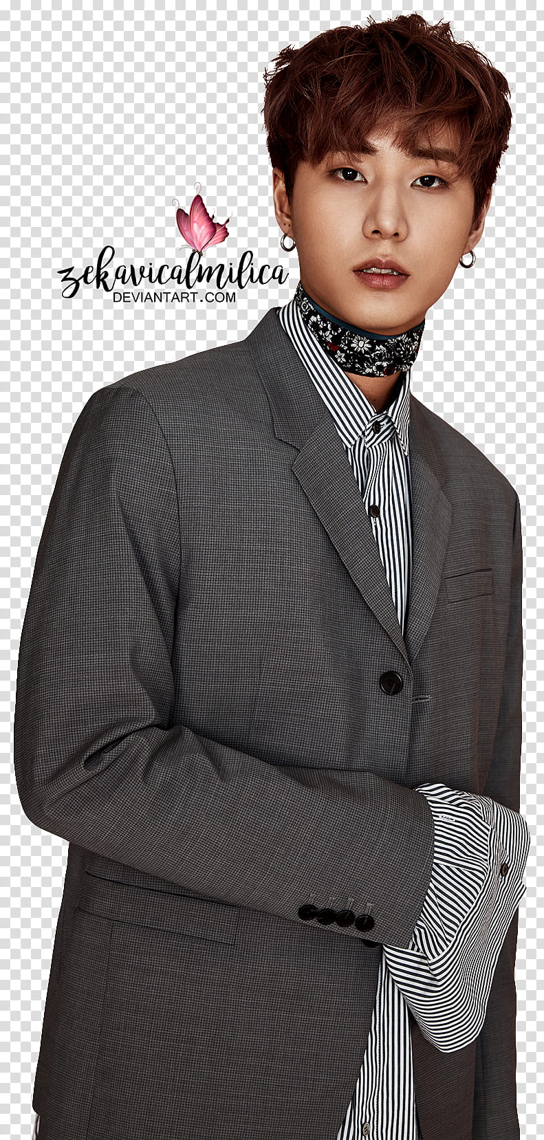 DAY GRAZIA, man wearing grey leather coat transparent background PNG clipart