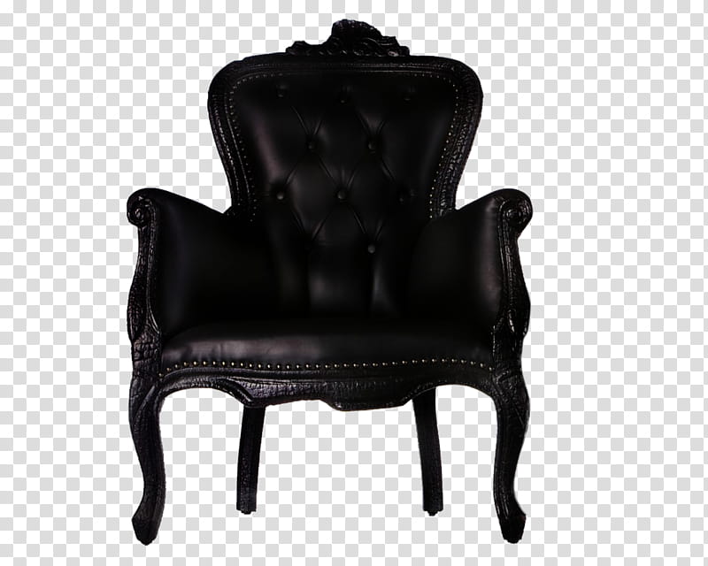 Chair, black leather wing chair transparent background PNG clipart