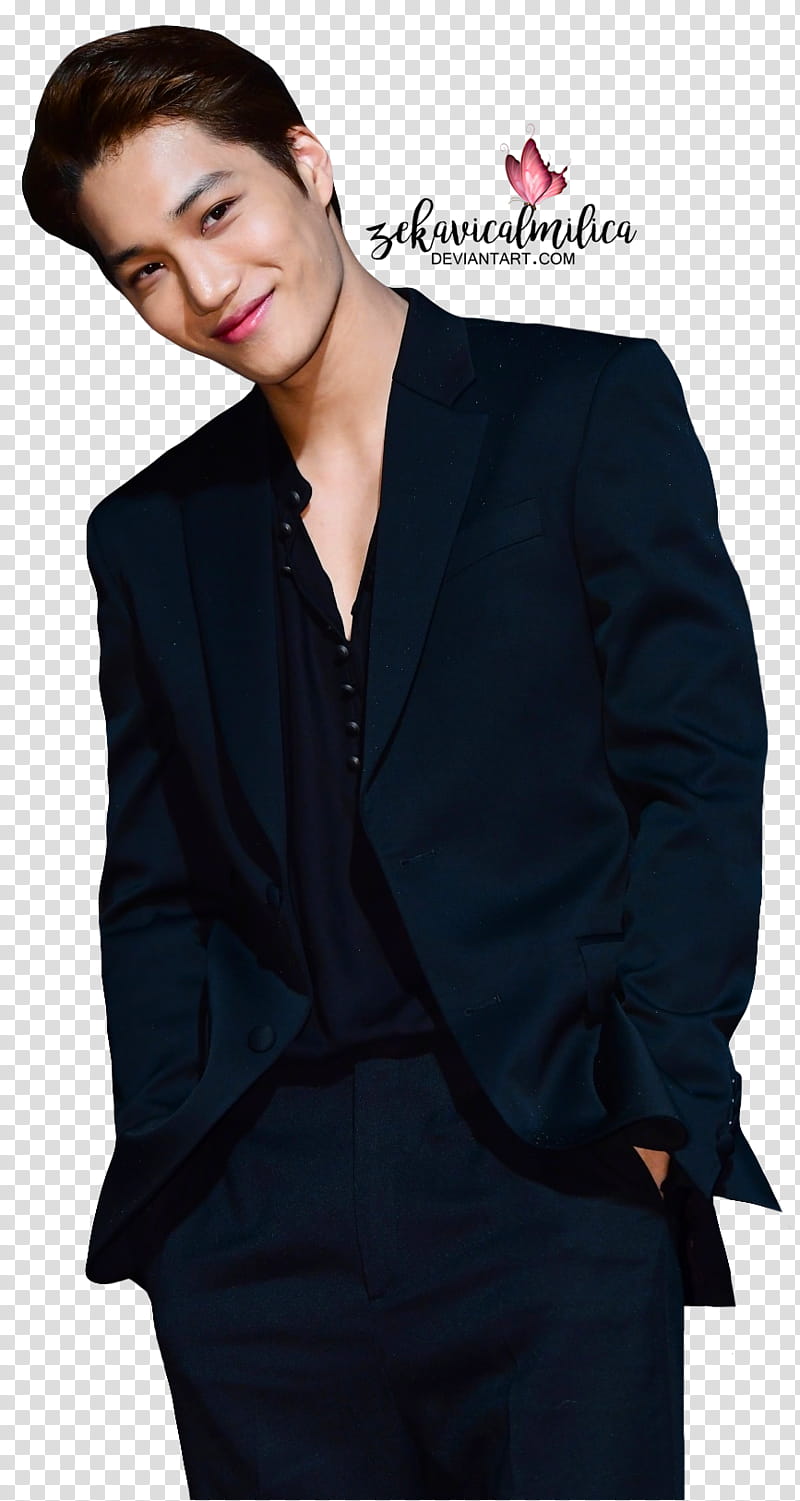 EXO Kai  ELLE Style Awards, man wearing black suit jacket transparent background PNG clipart