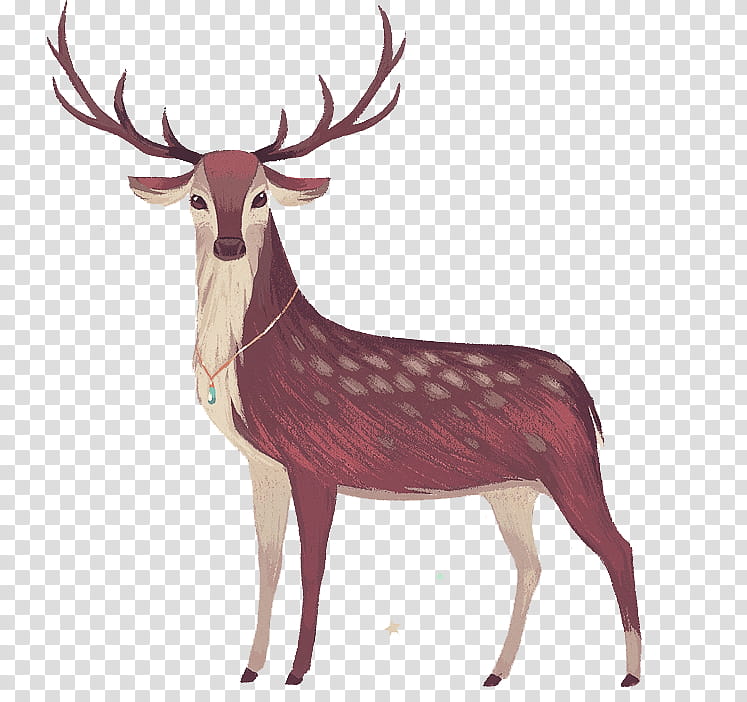 Christmas Resource , brown deer illustration transparent background PNG clipart