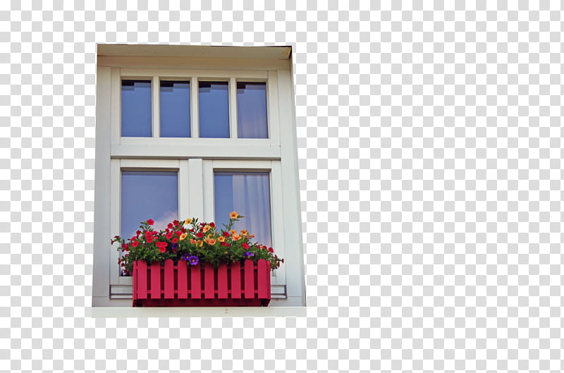 Windows, assorted-color flowers window decor transparent background PNG clipart