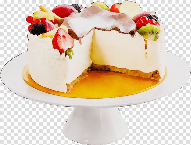 food dessert dish cuisine cheesecake, Watercolor, Paint, Wet Ink, Ingredient, Frozen Dessert, Blancmange, Panna Cotta transparent background PNG clipart