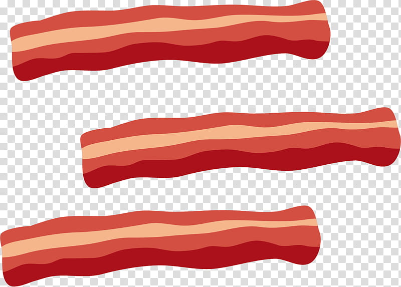 Bacon Red, Breakfast, Tocino, Meat, Beef Tenderloin, Bacon Roll, Food, Line transparent background PNG clipart