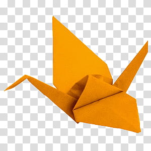 ORANGES oh my, brown crane bird D origami illustration transparent background PNG clipart