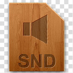 Wood icons for sound types, snd, brown wooden SND illustration transparent background PNG clipart